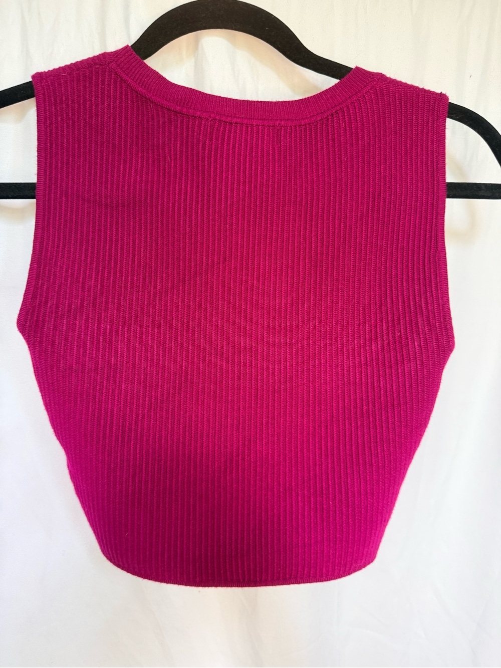 House of Harlow 1960 Ribbed Crop Tank - Deep Berry - Picture 4 of 4